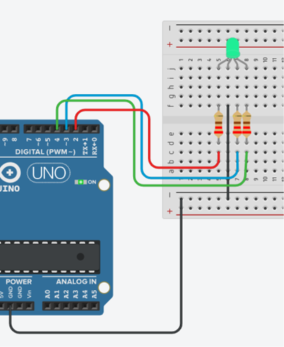 Circuito de conexión (tinkercad).